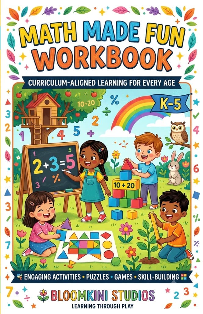 Math Made Fun Workbook by Bloomkini Studios cover