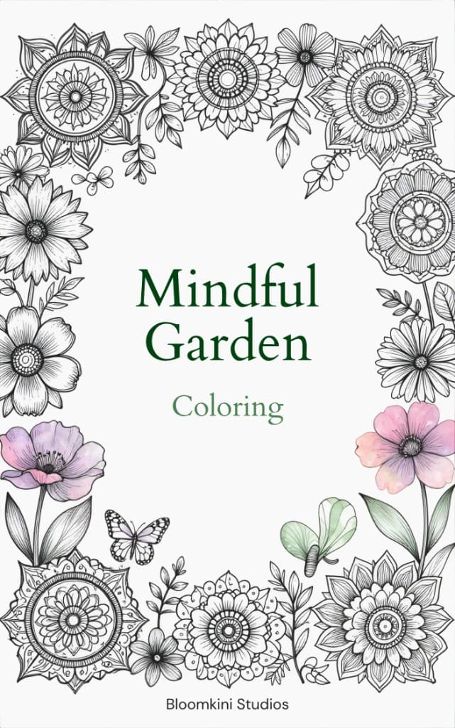 Mindful Garden Coloring by Bloomkini Studios cover