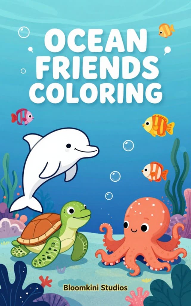 Ocean Friends Coloring by Bloomkini Studios cover