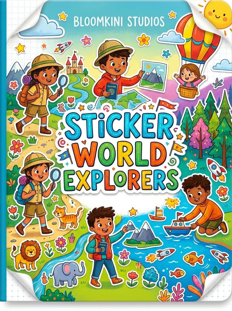 Sticker World Explorers by Bloomkini Studios cover